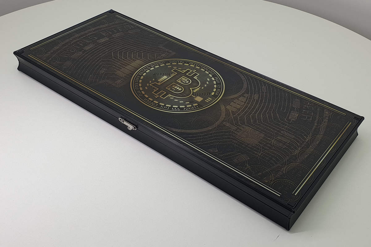 בלעדי: "Power of Bitcoin" — שש־בש מזכוכית מחוסמת — premium tempered-glass שש־בש set